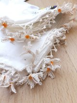 オデミシュ｜アンティークオヤスカーフ｜シルク糸イーネオヤ｜ホワイト