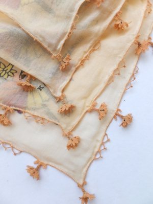 画像6: オデミシュ｜アンティークオヤスカーフ｜シルク糸イーネオヤ｜ペールオレンジ