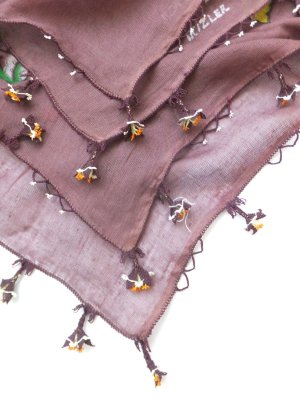 画像6: オデミシュ｜アンティークオヤスカーフ｜シルク糸イーネオヤ｜ボルドー