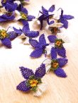 画像1: 手作りアクセに☆シルク糸：イーネオヤ単体｜落花生の花｜ダークパープル×オフホワイト