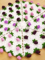 画像: ボディタオル[リフ・エコたわし] ぷっくり薔薇｜カラフル｜ボルドー・パープル・スミレ