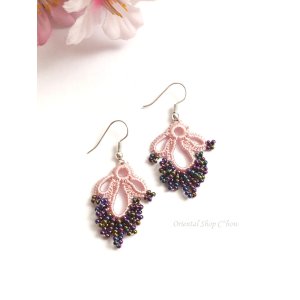 画像: ボンジュックオヤピアス｜フェアリー｜桜ピンク×玉虫パープル